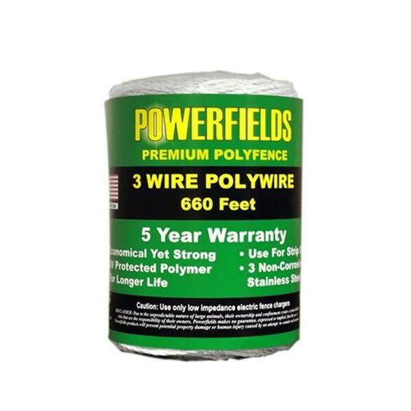 Powerfields Ew315-660 White 3-Wire Polywire - 660 Ft. 1381990